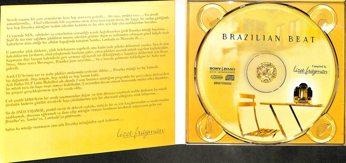Brazilian Beat – Lizet Frayman | Sony BMG Müzik CD (İkinci El - 2006 - Orijinal Türkiye Baskısı) CD5940 - 2