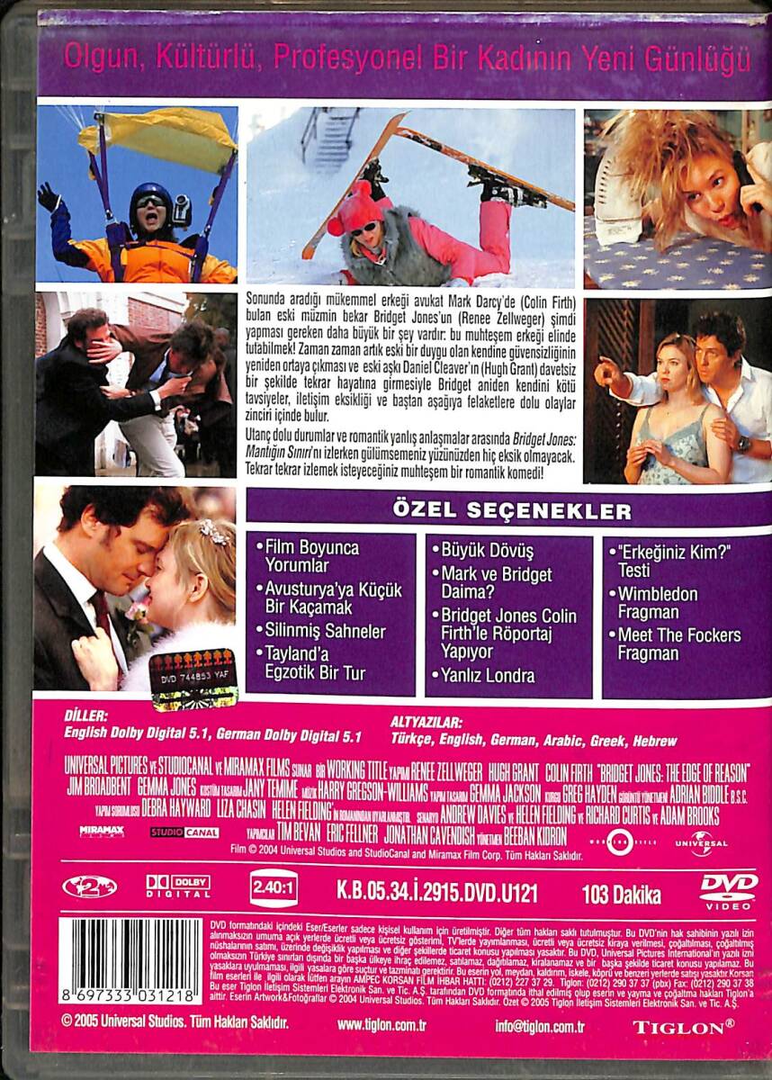Bridget Jones Günlüğü DVD Film (İkinci El) DVD2533 - 2