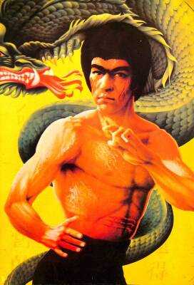 Bruce Lee Eski Büyük Boy Kartpostal (24x34 cm) KRT12899 - 1