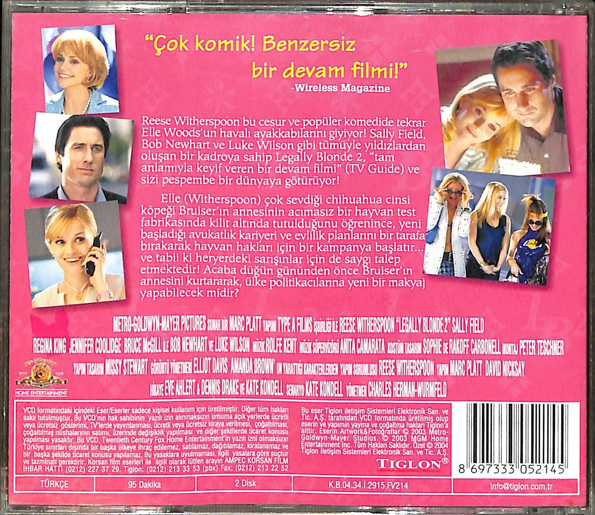Bu Nasıl Sarışın 2  Legally Blonde 2: Red, White & Blonde (2003) Orijinal VCD Film VCD29201 - 2