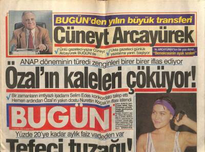 Bugün Gazetesi 11 Ocak 1992 - Hülya Avşar,Aşkım Ediz Hun GZ61862 - 2