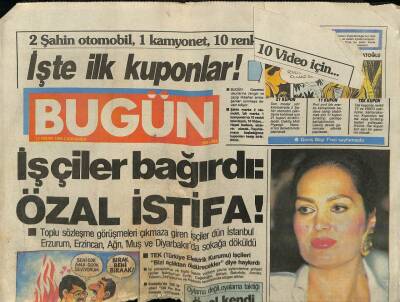 Bugün Gazetesi 12 Nisan 1989 - Türkan Şoray,1,5 Yıldan Beri Erkeksizim GZ75214 - 1