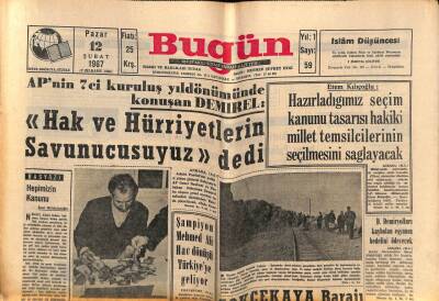 Bugün Gazetesi 12 Şubat 1967 - Çağlayangil Japonya Ve Koreye Gidiyor GZ77585 - 1