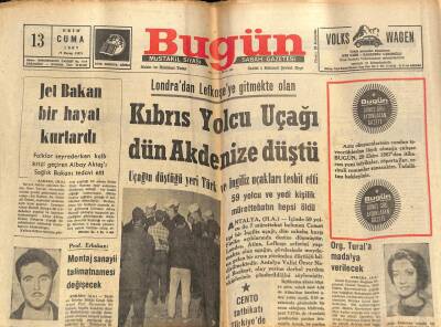Bugün Gazetesi 13 Ekim 1967 - Necip Fazıl Kısakürek Adapazarında Konferans Verecek GZ72296 - 2