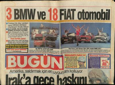 Bugün Gazetesi 17 Ocak 1991 - Amerika Iraka Saldırmak İçin Uygun An Kolluyor GZ75217 - 1