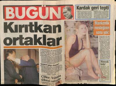 Bugün Gazetesi 17 Şubat 1996 - Kırıtkan Ortaklar Mesut Yılmaz Necmettin Erbakan GZ75222 - 1