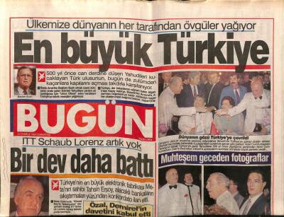 Bugün Gazetesi 18 Temmuz 1992 - Doğum Günü Hediyesi GZ55232 - 1