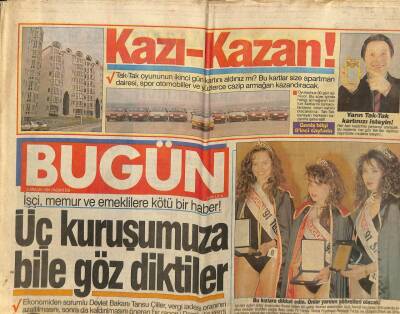 Bugün Gazetesi 2 Aralık 1991 - Beşiktaş Parçalıyor Trabzonsporu 3 - 0 Yendi GZ75223 - 1