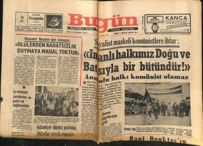 Bugün Gazetesi 2 Kasım 1967 - Prof. Osman Turanın İhracı Üzüntüyle Karşılandı GZ74820 - 1