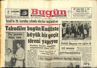 Bugün Gazetesi 2 Mayıs 1968 - Celal Bayar Ve Oğlu 8 Yıl Sonra Görüşebildiler GZ83600 - 1