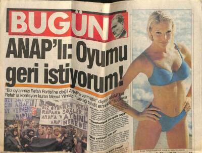 Bugün Gazetesi 21 Şubat 1996 - ANAPlıOyumu Geri İstiyorum GZ75230 - 1