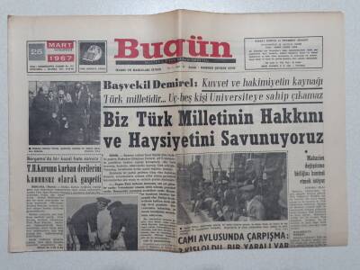 Bugün Gazetesi 25 Mart 1967 - İtalyada Sovyet Casusluk Çetesi Yakalandı GZ53116 - 1