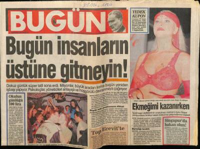 Bugün Gazetesi 26 Şubat 1996 - Aysu Başar,Ekmeğimi Kazanırken GZ75221 - 1