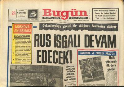Bugün Gazetesi 28 Ağustos 1968 - Rus Askerleri Birbirlerini Öldürüyor GZ83605 - 1