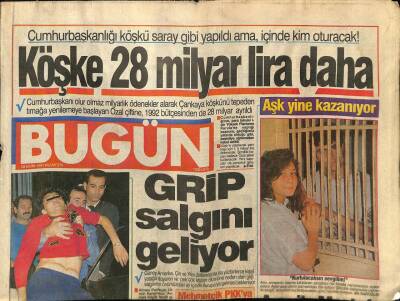 Bugün Gazetesi 28 Ekim 1991 - Grip Salgını Geliyor GZ75192 - 1