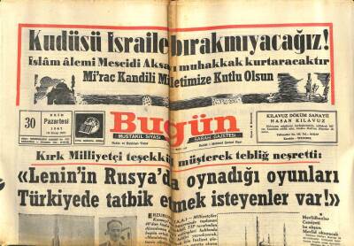 Bugün Gazetesi 30 Ekim 1967 - Kocatepe Camiinin Temelini Bugün Sunay Atacak GZ74817 - 1