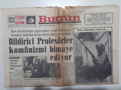 Bugün Gazetesi 30 Mart 1967 - Kızıl Çinden Kaçan İki Türk Dün Geldi GZ53113 - 1