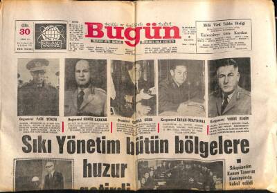 Bugün Gazetesi 30 Nisan 1971 - Sıkı Yönetim Bütün Bölgelere Huzur Getirdi GZ83514 - 1