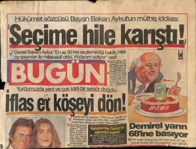 Bugün Gazetesi 31 Ekim 1991 - İflas Et Köşeyi Dön GZ75191 - 1