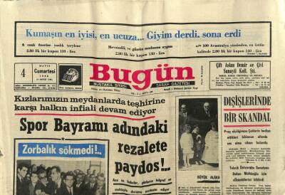 Bugün Gazetesi 4 Mayıs 1968 - Dışişlerinde Bir Skandal GZ83612 - 1