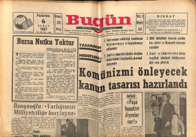Bugün Gazetesi 6 Şubat 1967 - Pakistan Ve Suudi Arabistanla Yeni Ticaret Anlaşması İmzalanıyor GZ77579 - 1
