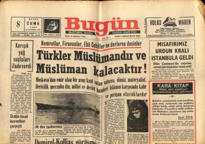 Bugün Gazetesi 8 Eylül 1967 - Türk Yazarlar Birliği Kuruldu GZ74836 - 1