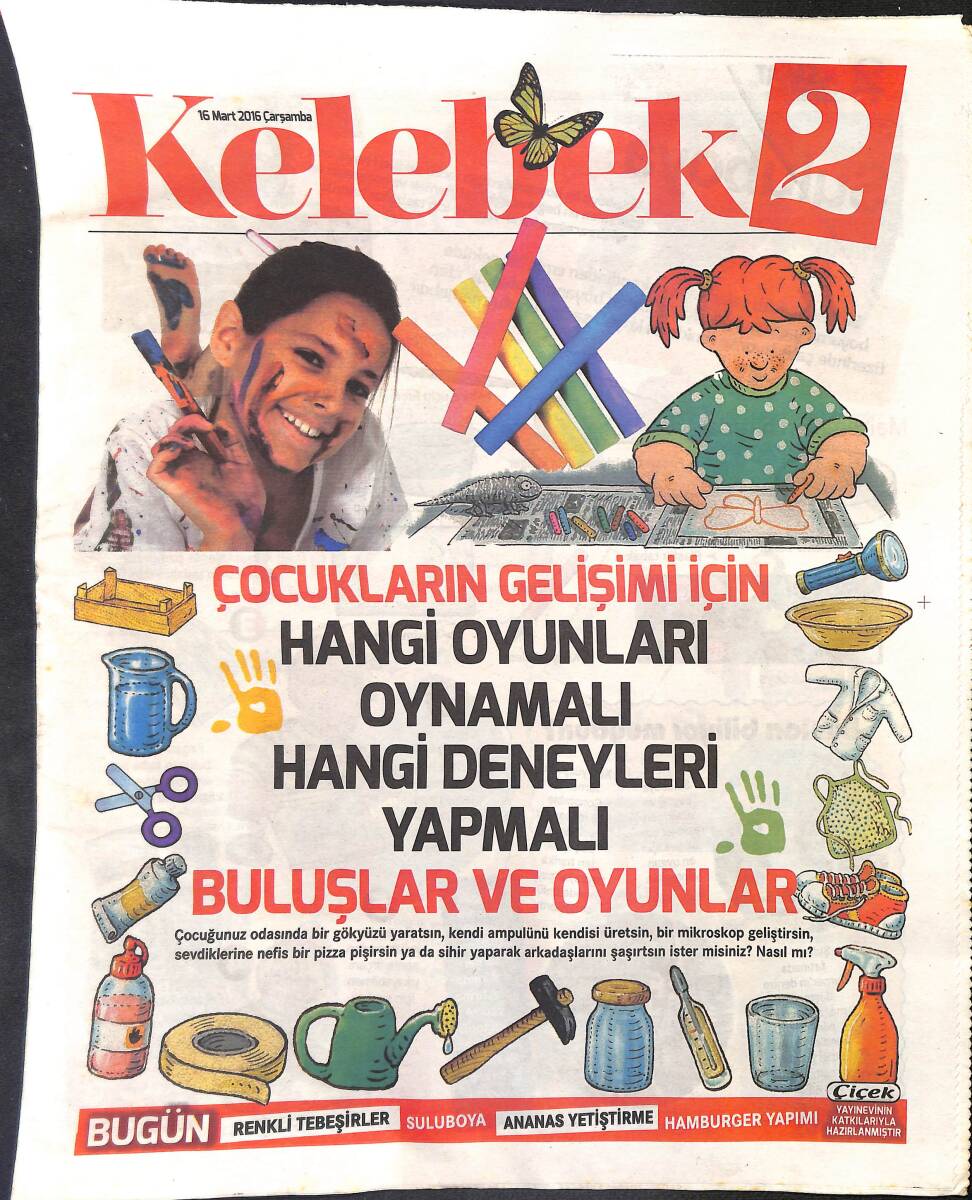 Bugün Gazetesi Kelebek Eki 16 Mart 2016 GZ158611 - 1