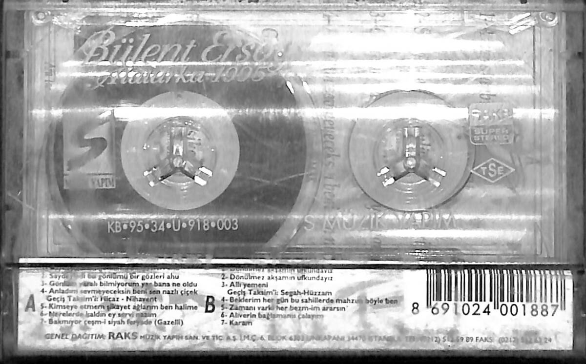 Bülent Ersoy – Alaturka 1995 – Orijinal Kaset (İkinci El) * Raks Müzik - 1995 - Kırmızı Barkod * KST31221 - 2