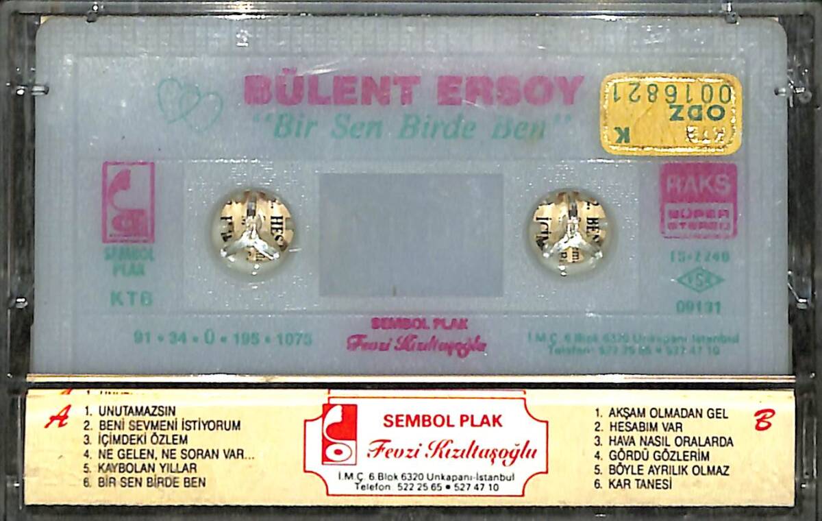 Bülent Ersoy – Bir Sen Bir De Ben – Orijinal Kaset (İkinci El) * Sembol Plak ve Kasetçilik - 1991 - Satı Bandrol - KST31214 - 2