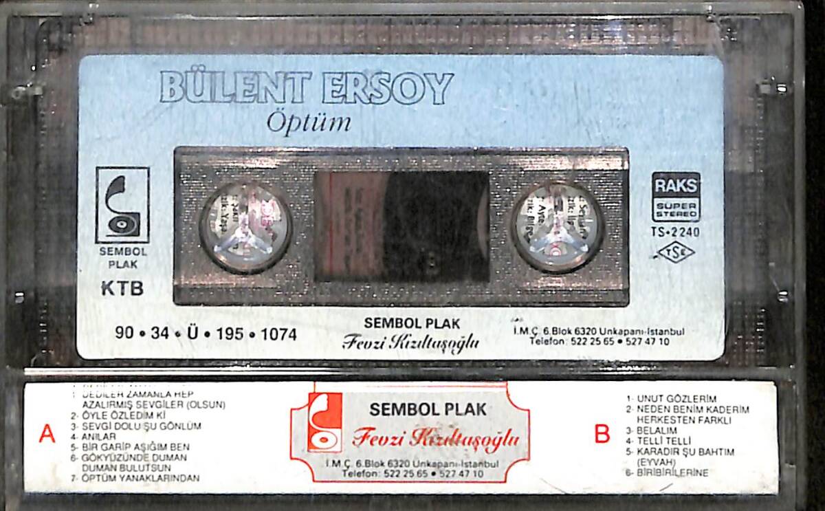  Bülent Ersoy - Öptüm Orijinal Kaset (İkinci El) KST30577 - 2
