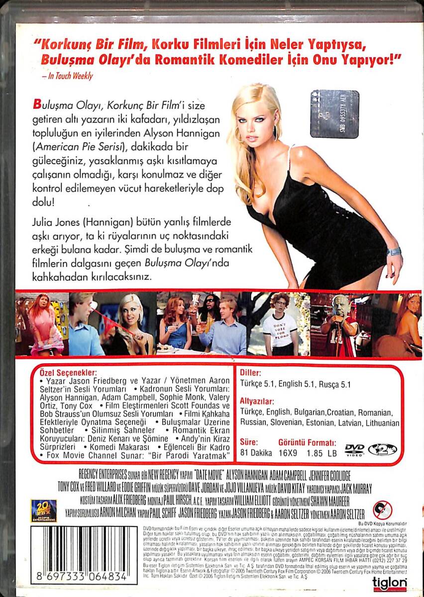 Buluşma Olayı (Date Movie) – Orijinal DVD (İkinci El) * Alyson Hannigan, Adam Campbell, Jennifer Coolidge, Sophie Monk, Eddie Griffin – 2006 * DVD2984 - 2