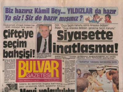 Bulvar Gazetesi 1 Ağustos 1988 - Naci Ekşi Ölümden Döndü GZ89037 - 1