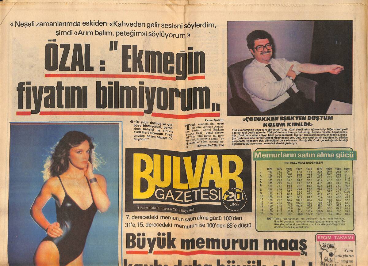 Bulvar Gazetesi 1 Ekim 1983 - Alman Turizm Uzmanı Karin Holzer Türkiye'den Ayrılamıyor... GZ159202 - 1