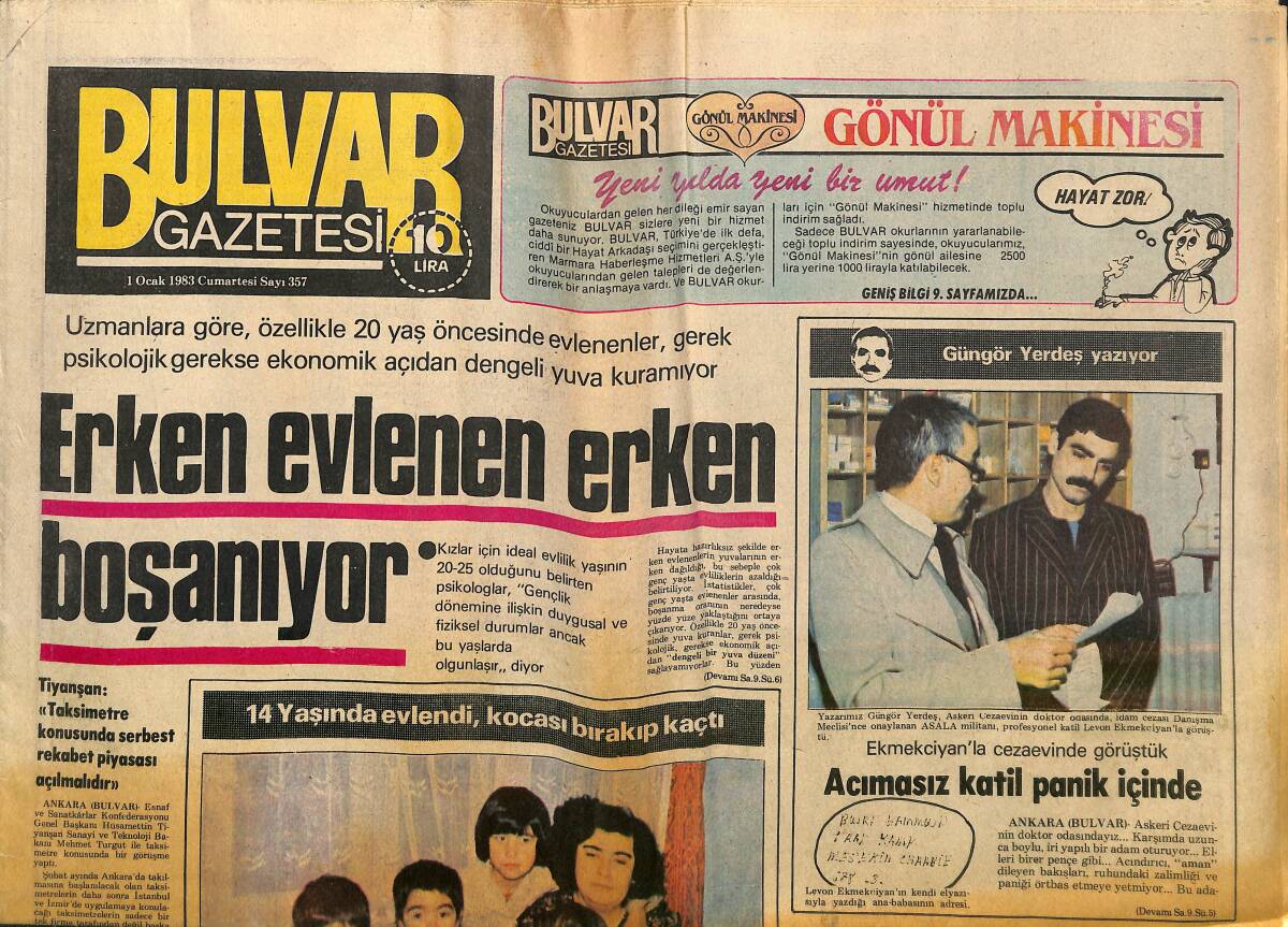 Bulvar Gazetesi 1 Ocak 1983 - Ali Atik'in Oğlu Noel Baba Olan Babasını Tanımadı GZ150734 - 1