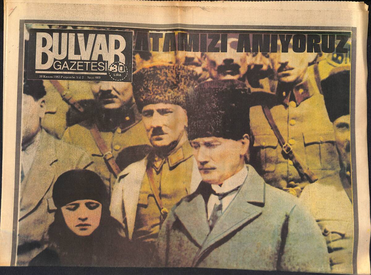 Bulvar Gazetesi 10 Kasım 1983 - Ava Gardner Evlat Sevgisini Bile Tadamadı - Atamızı Anıyoruz GZ159224 - 1
