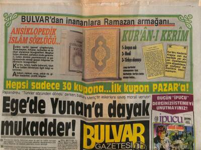 Bulvar Gazetesi 10 Nisan 1987 - Egede Yunana Dayak Mukadder ! GZ62585 - 1