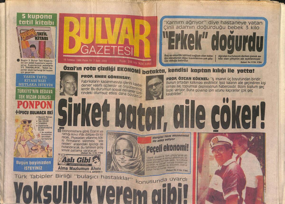 Bulvar Gazetesi 10 Temmuz 1988 - Seda, Sibel Can'ı Kuma İstemedi GZ153282 - 1