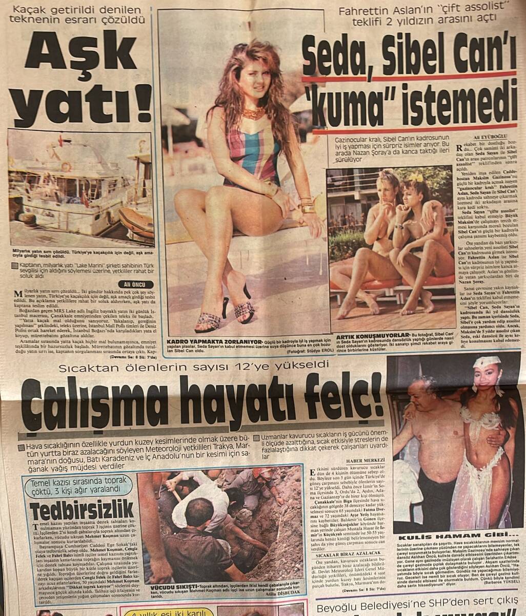 Bulvar Gazetesi 10 Temmuz 1988 - Seda, Sibel Can'ı Kuma İstemedi GZ153282 - 2