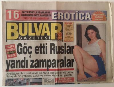Bulvar Gazetesi 11 Ocak 1998 - Demet Akalın Kıskanç Sevgili , Sezen Aksu Şarkılarıyla Ve Aşklarıyla Gündemde GZ26712 - 1