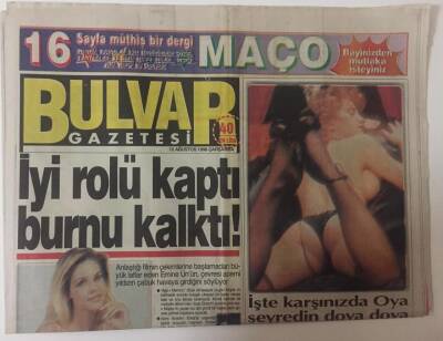 Bulvar Gazetesi 12 Ağustos 1998 - Emine Ün İyi Rolü Kaptı Burnu Uzadı GZ26824 - 1