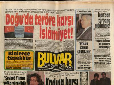 Bulvar Gazetesi 12 Ocak 1987 - Doğuda Teröre Karşı İslamiyet ! GZ62582 - 1