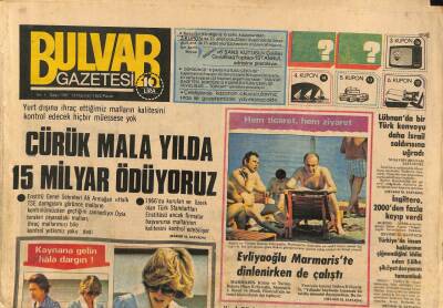Bulvar Gazetesi 13 Haziran 1982 - Leydi Dinin Karnı Burnunda ! GZ114267 - 1