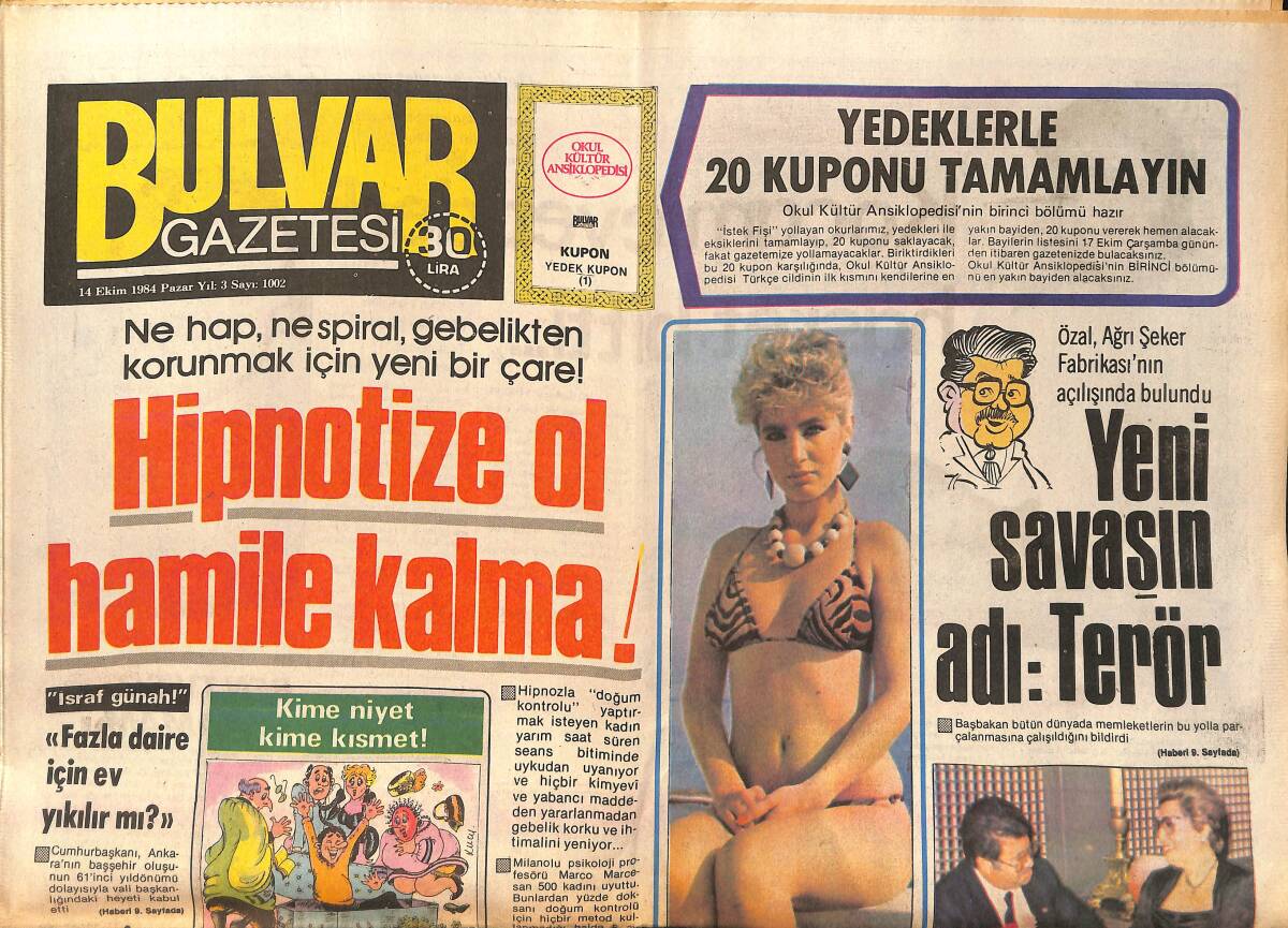 Bulvar Gazetesi 14 Ekim 1984 - Seda Sayan ,Dolapları Kırıp Almanya'dan Kaçtı GZ159381 - 1