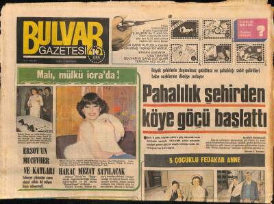 Bulvar Gazetesi 14 Mart 1982 - Bülent Ersoyun Mücevher Ve Katları Haraç Mezat Satılacak - GZ114476 - 1