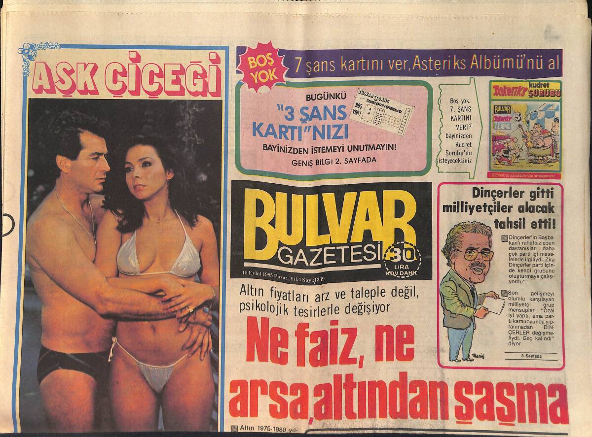 Bulvar Gazetesi 15 Eylül 1985 - Gönül Yazar , 2 Saat Süren Program Sonunda Yorgun Düştü - Küçük Emrah Çocukluğunu Fuarda Yaşadı GZ159220 - 1