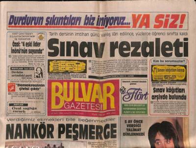 Bulvar Gazetesi 16 Eylül 1988 - Pavyon Basan Kaymakama Soruşturma GZ89017 - 1