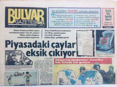 Bulvar Gazetesi 18 Ocak 1982 - Piyasadaki Çaylar Eksik Çıkıyor GZ42086 - 1