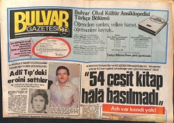 Bulvar Gazetesi 19 Eylül 1984 - Dünyanın Gözü Yeniden Brigitte Bardot'a Çevrildi - Hülya Avşar Gelin Oldu GZ159378 - Gökçekoleksiyon