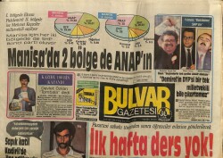 Bulvar Gazetesi 19 Eylül 1986 - Manisada 2 Bölge de ANAPın GZ62534 - 2