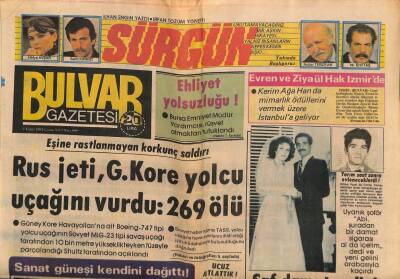 Bulvar Gazetesi 2 Eylül 1983 - Feri Cansel Dostu Tarafından Öldürüldü GZ62594 - 1